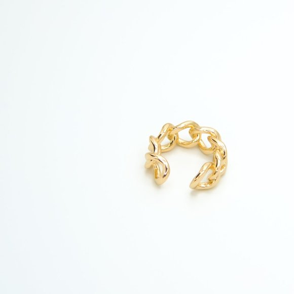 Gold-Plated Resizable High Shine Chain Ring - Picture 9 of 11